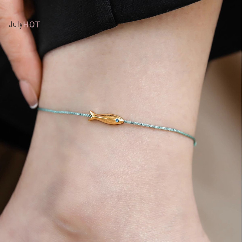 Julyhot Dây Đỏ Cá Vòng Tay Dành Cho Nữ Cá Dễ Thương Dây Xanh Vòng Tay Có Thể Điều Chỉnh Handmade Trang Sức Tối Giản Dân Tộc Trang Sức Massivedeals