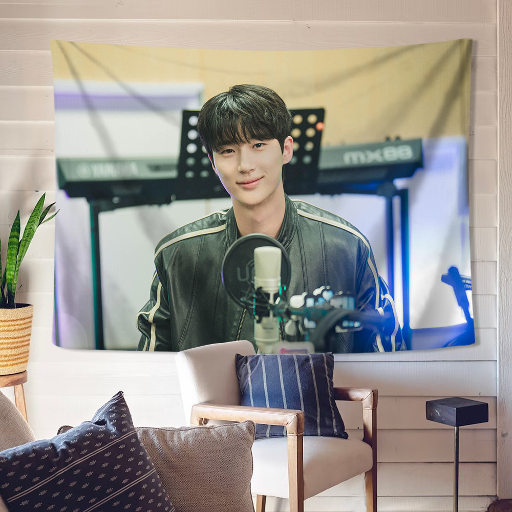 Byeon Woo-Seok Tấm Thảm Treo Tường Có Kẹp Phim Truyền Hình Hàn Quốc Đáng Yêu Runner Polyester Tấm Thảm Phòng Ngủ Treo Tường Tấm Thảm Trang Trí Nhà Cửa
