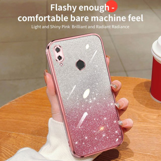 Ốp lưng Huawei y72019 y7 2019 DUB-LX1 DUB-LX3 Vỏ điện thoại dạng bột lấp lánh gradient đầy màu sắc mạ điện trong suốt vỏ mềm chống rơi