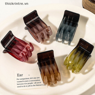 THI Jelly Gradient Màu Mờ Vuốt Tóc Cho Nữ Cô Gái Tính Khí Kẹp Retro Mũ Đội Đầu Phụ Kiện Tóc Quà Tặng VN