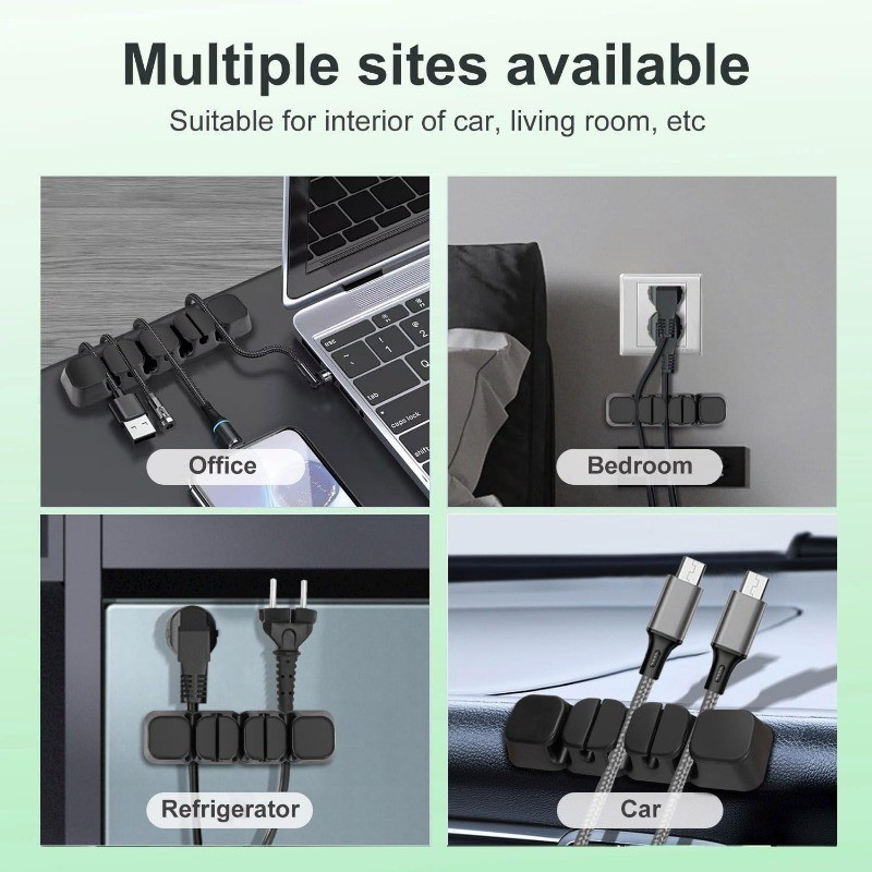 Dụng cụ sắp xếp dây cáp hình bánh mì - Kẹp cuộn dây sạc Usb - Đa phong cách, có thể điều chỉnh, tự dính - Giá đỡ dây tai nghe - Dành cho gia đình, văn phòng, ô tô - Dụng cụ lưu trữ máy tính để bàn