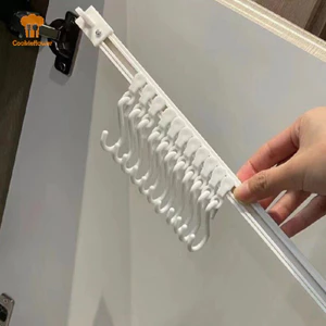Kittenbaby Nhựa Đường Hàng Móc Đấm Treo Tường Hàng Dài Móc Có Móc Có Thể Tháo Rời Tự Dính Móc Tủ Mới
