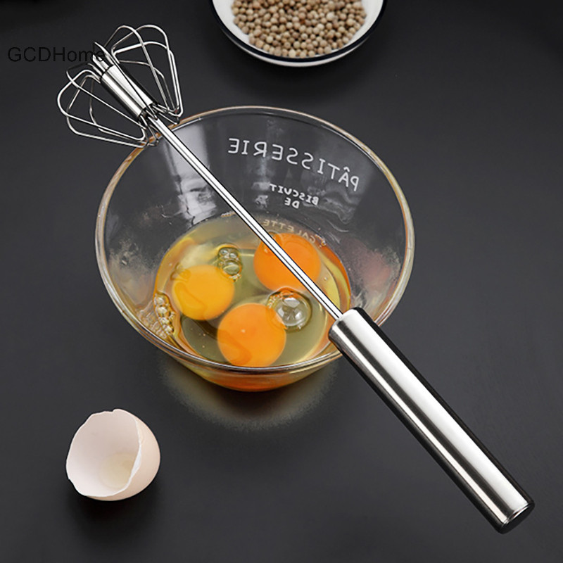 Gcdhome 304 Máy Đánh Trứng Bán Tự Động Bằng Thép Không Gỉ, Tay Tự Xoay, Phụ Kiện Nhà Bếp, Dụng Cụ Khuấy Trứng