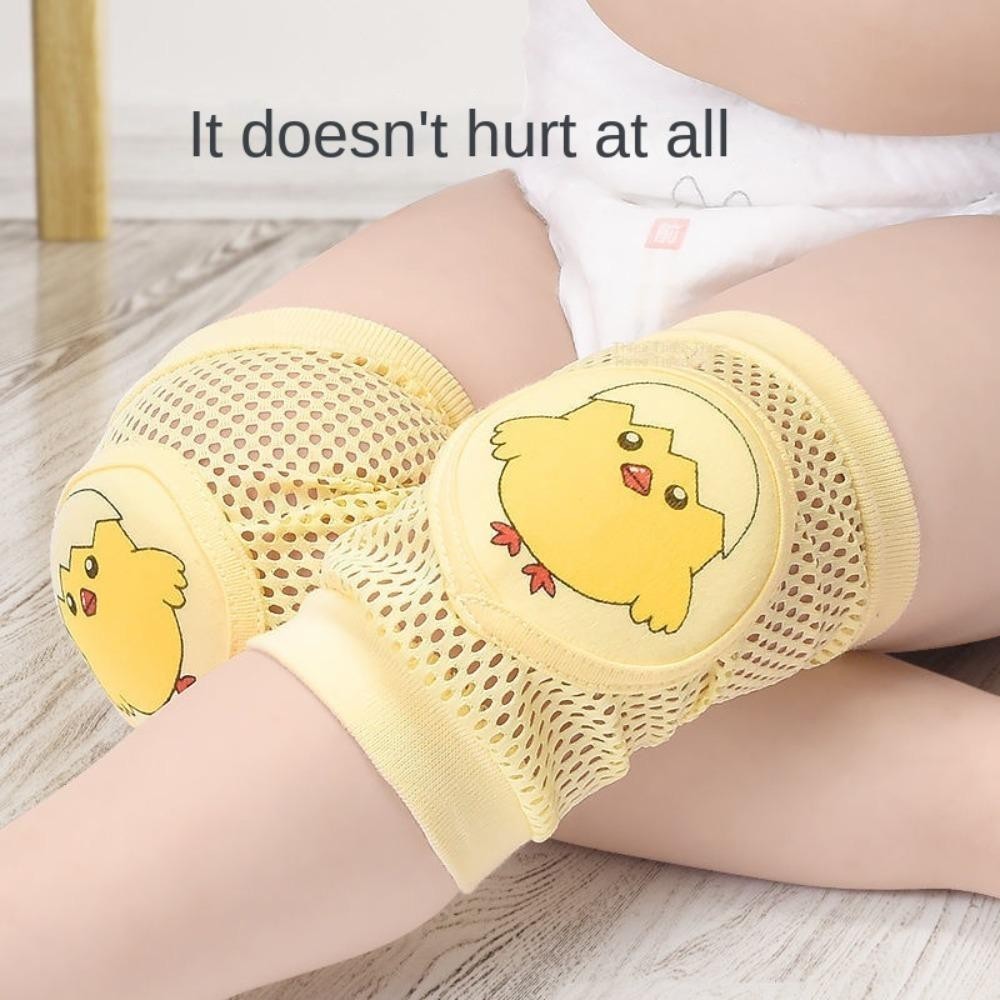 [Vận chuyển nhanh] Miếng đệm đầu gối hoạt hình tự nhiên cho bé, Tấm bảo vệ bò tròn bằng vải Polyester cho trẻ mới biết đi, Miếng đệm đầu gối co giãn cho trẻ sơ sinh