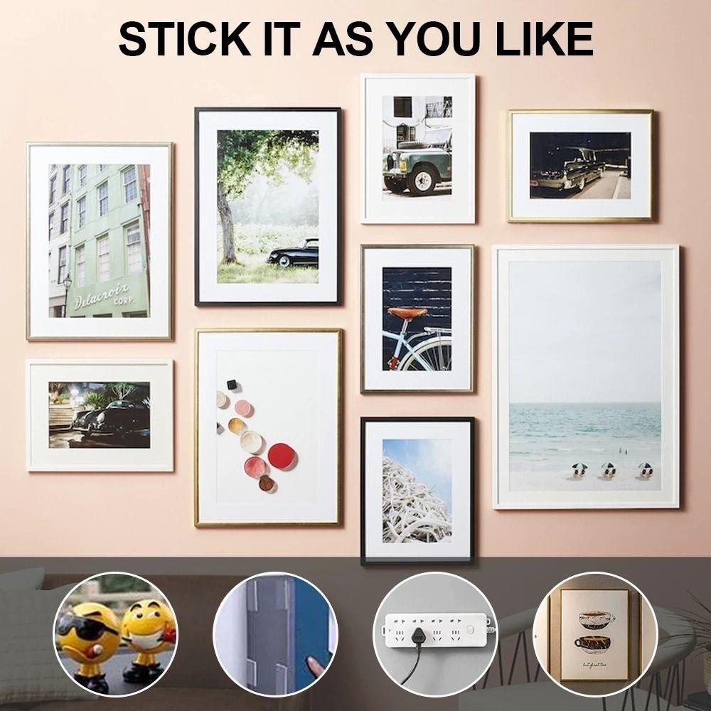 SUNKISSD 60 Cái / 120 Cái Dính Hai Mặt, Miếng Dán Tường Chống Thấm Nước Chống Thấm Nước, Băng Dính Trong Suốt Có Thể Tái Sử Dụng Có Thể Cắt Được