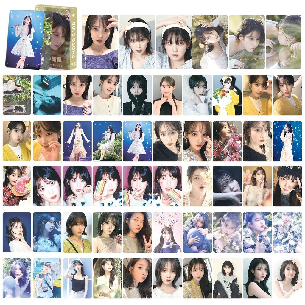 50-55 Cái / hộp IU World Tour Mùa Chiến Thắng Lời Chúc Mừng Photocards Laser Holographic Lomo Cards Kpop Hologram Bưu Thiếp YM