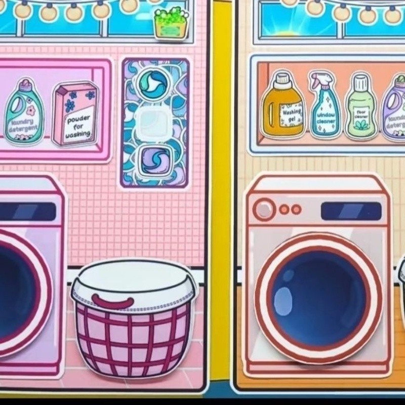 Búp bê giấy toka world quiet book / tota girl girlfriend strawberry orange villa làm gói vật liệu tự làm đồ chơi