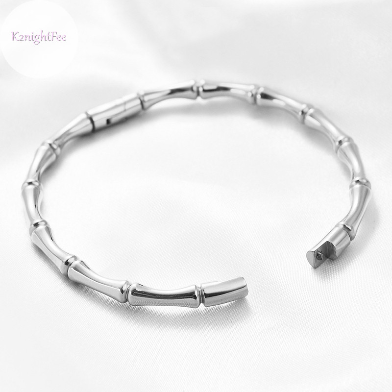 K2nightfee Thép Titan Tre Vòng Tay Có Thể Mở Lắc Tay Cho Người Phụ Nữ Màu Vàng Cưới Nữ Trang Sức Quà Tặng VN