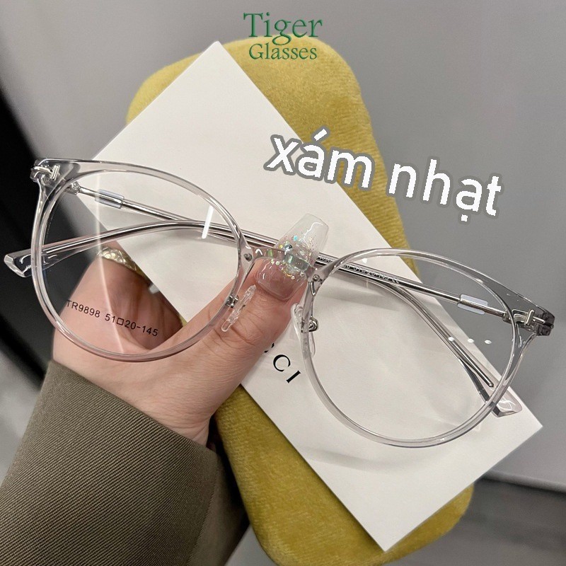 Kính gọng tròn cận thị thời trang -1.0 -1.5 -2.0 -2.5 -3.0 -3.5 -4.0 độ dành cho nam và nữ với tròng kính có thể tháo rời kính chống ánh sáng xanh 1703