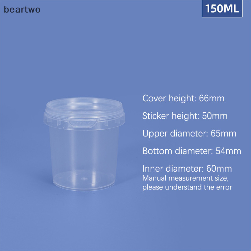 < Beartwo > Thùng + Nắp Nhựa 150ML-1500ML - Trắng Trống Có Tay Cầm - Thùng Đựng Thực Phẩm Lớn Đẹp
