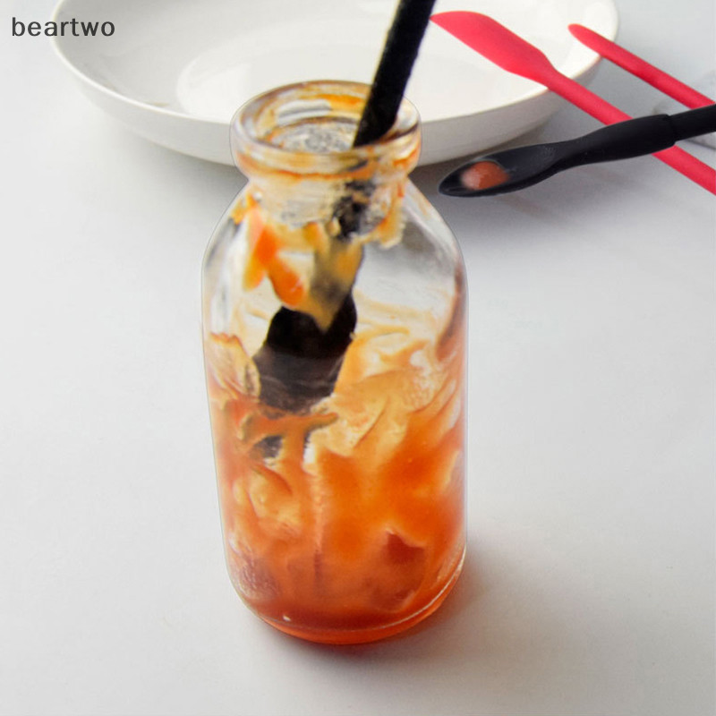 < Beartwo > Thìa Silicon Chai Mỏng Dụng Cụ Cạo Chai Silicon Mặt nạ Tiện Ích Bàn Chải Linh Hoạt Dụng Cụ Cạo Silicon Đẹp BPA Free Dụng Cụ Nhà Bếp