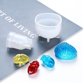 Flgo Cho Sáng Tạo Trái Tim Nhựa Khuôn Halloween Não Silicon Chống Dính Dễ Dàng Phát Hành Mô Phỏng Cơ Quan Con Người Khuôn Cho