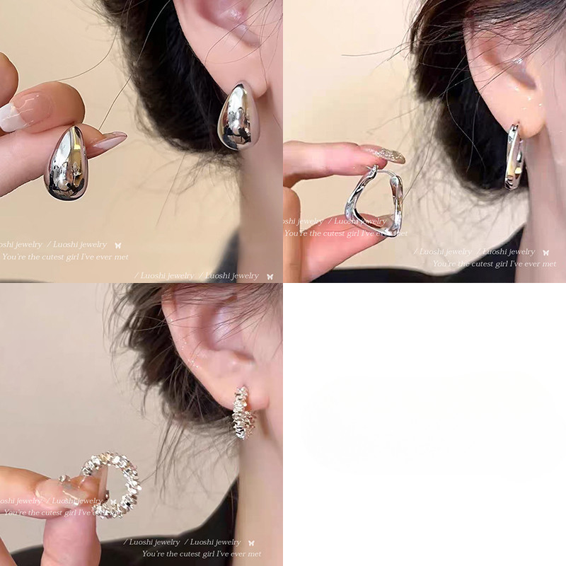 Bông tai bạc cao cấp dành cho nữ, phong cách Pháp hiện đại và sang trọng
