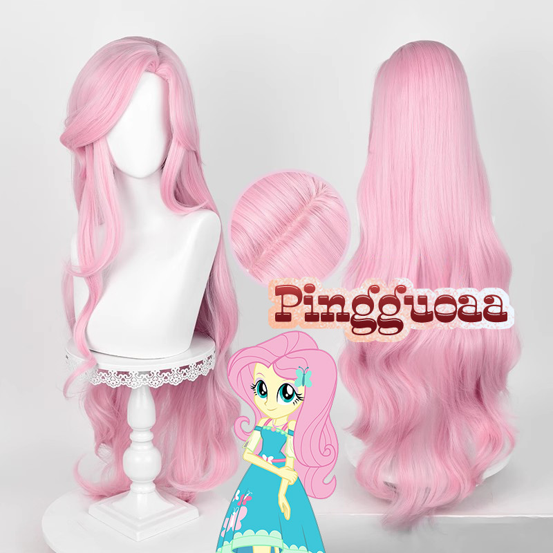 【Manmei】My Little Pony Fluttershy Princess Cosplay Wig 100cm Long Pink ...