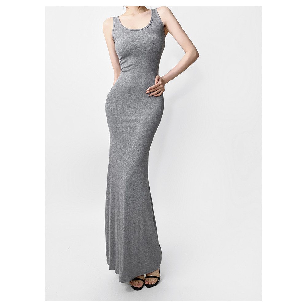 Kadaishan Cùng Phong Cách lướt Pure Desire Gợi Cảm Hot Girl Close-fit Dress Slim-fit Ôm Hơn Nhìn Lớn Áo Vest Cổ Chữ U Váy Đế Siêu Body-Fetting Váy Dài Hông Châu Âu Mỹ Đuôi Cá Dài
