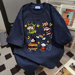 Áo Thun, Áo Phông Nam Nữ form rộng họa tiết hoạt hình shin cute