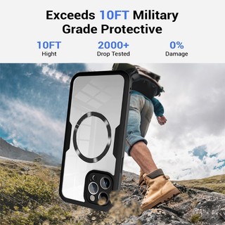 Ốp điện thoại trong suốt toàn thân từ tính 360 cho IPhone 16 15 11 12 13 14 Pro Max Ốp điện thoại silicon chống sốc