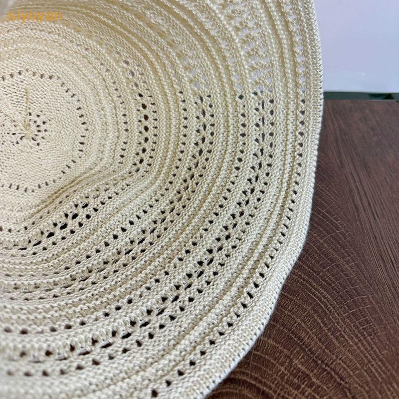 Siyuyan Mùa Hè Mới Rỗng Dệt Kim Chống Nắng Và Che Nắng Mũ Dành Cho Nữ Giải Trí Đa Năng Nhỏ Tươi Thời Trang Mũ Nồi VN