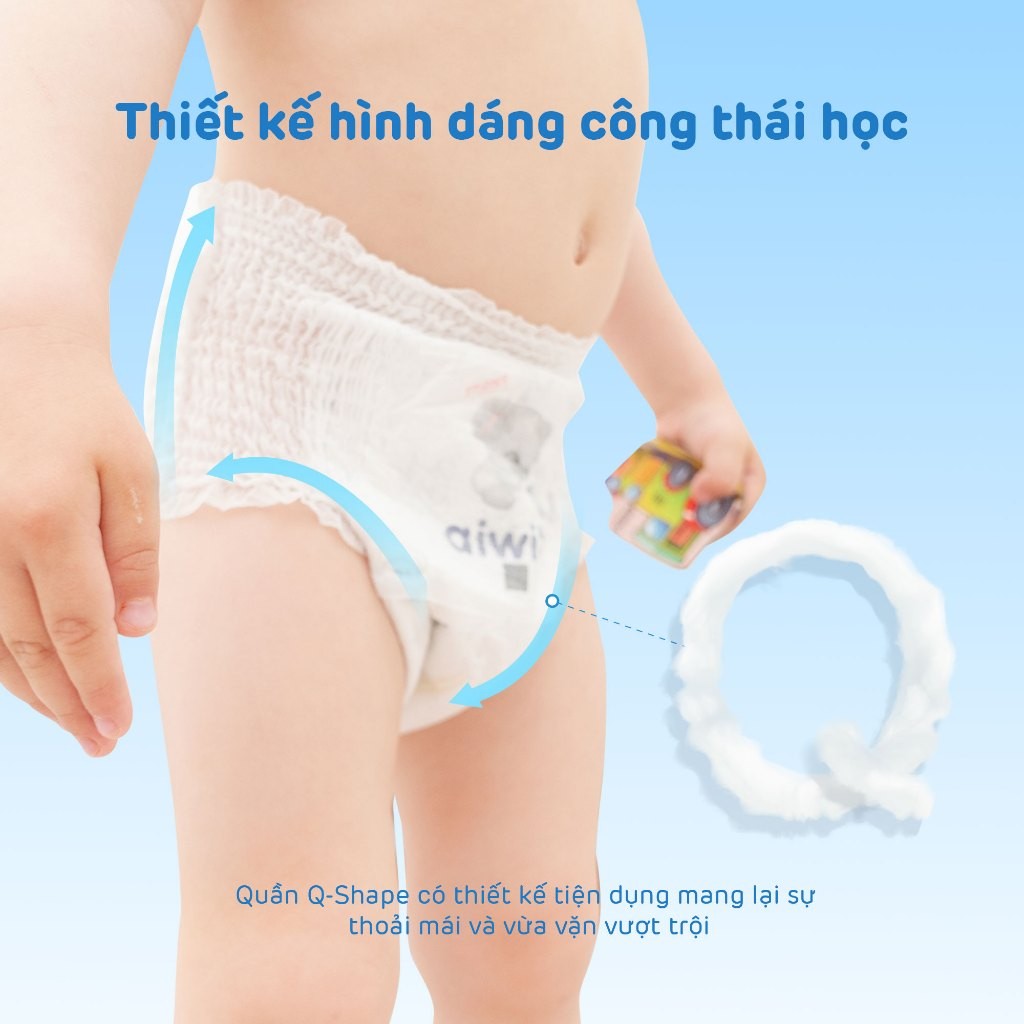 Tã/Bỉm Quần Cao Cấp Aiwibi Light Feather Cho Bé Siêu Thấm Hút, Chống Tràn Gói Lớn M/L/XL/XXL/XXXL