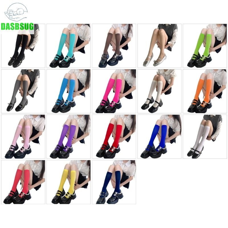 Dasbsug Vớ bắp chân đầy màu sắc nhung tất đầu gối thoáng khí Vớ đầu gối