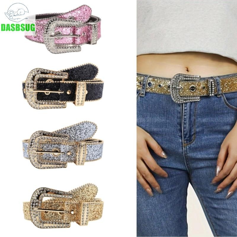 Dassbsug Điều Chỉnh Chiều Dài Thắt Lưng Điều Chỉnh Pin Khóa Thắt Lưng Người Lớn Kim Sa Lấp Lánh Thắt Lưng