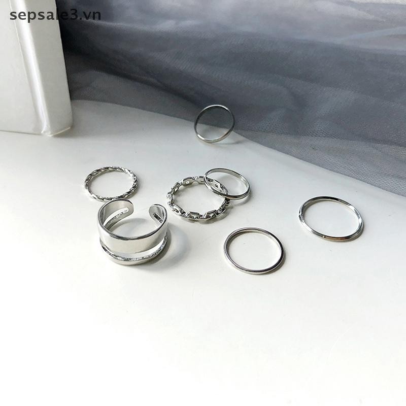 # Sepsale # 7 Chiếc Nhẫn Trang Sức Thời Trang Bộ Bán Chạy Kim Loại Rỗng Tròn Mở Nhẫn Nữ Cho Bé Gái Tiệc Nữ Quà Tặng Đám Cưới.
