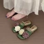 phong cách Hàn Quốc Dép sandal nữ hoa tiên nữ êm chân quai ngang đi biển mẫu hot