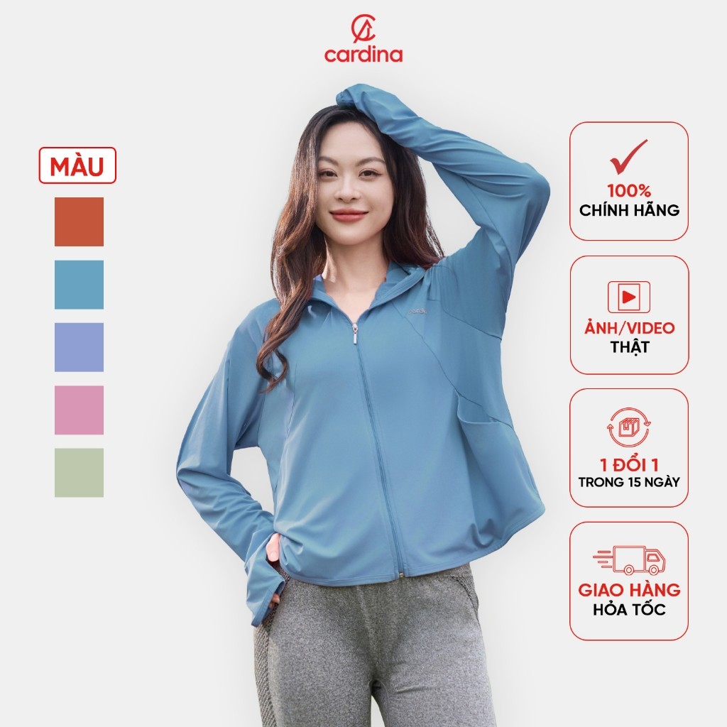Áo chống nắng CARDINA 1 lớp Suntop chất liệu ice text sợi lạnh với cs SPF50+ ngăn chặn tia UV 5NMF05
