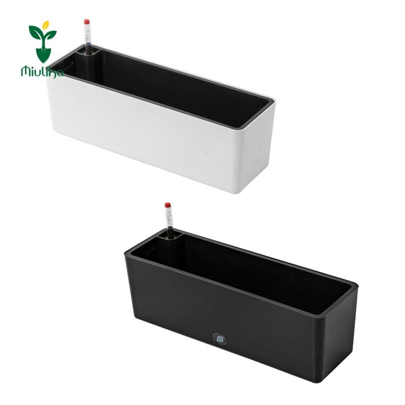 Miulika Hình Chữ Nhật Tự Tưới Cây Chậu Trang Trí Chậu Cây Hai Lớp Hộp Cửa Sổ Cho Cây Trong Nhà