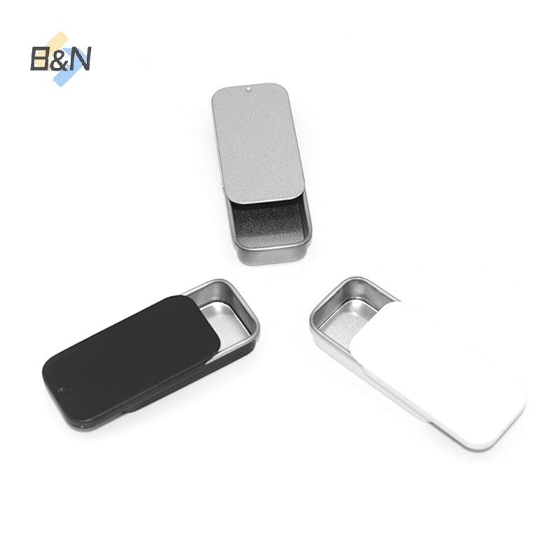 Hộp thiếc rỗng hình chữ nhật bằng kim loại B & N Hộp đựng thuốc kẹo đẩy Hộp lưu trữ.