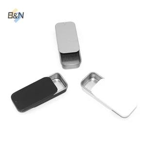 Hộp thiếc rỗng hình chữ nhật bằng kim loại B & N Hộp đựng thuốc kẹo đẩy Hộp lưu trữ.