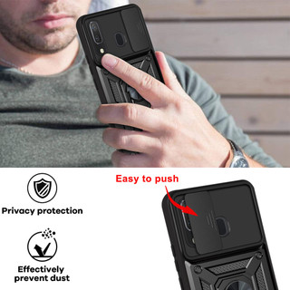 Ốp lưng VIVO Y12 Y12i Y15 Y17 V1901A V1901T Y3 Bộ kết hợp áo giáp khung chống rơi mới Vỏ cứng di động đẩy cửa sổ bảo vệ điện thoại camera