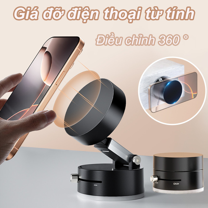 Xoay 360° Giá đỡ từ tính cho điện thoại di động có thể gập lại đa năng Giá đỡ hấp thụ chân không
