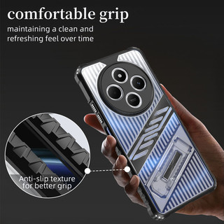 Dành cho Redmi 14C / Redmi A3 Ốp điện thoại PC cứng trong suốt TPU mềm tích hợp chân đế ẩn Chống rơi Vỏ mỏng chống sốc