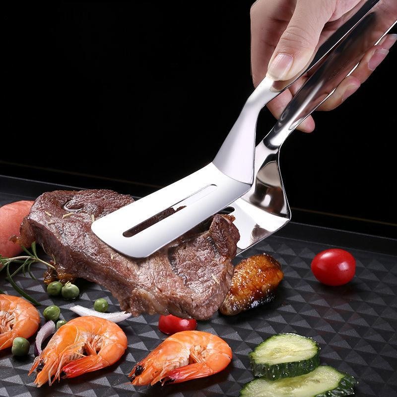 # Ruierdd # Xẻng chiên bằng thép không gỉ Kẹp thịt nướng Kẹp chiên Bít tết Thìa cá chiên Tông Nướng chống dính Dụng cụ BBQ cắm trại.