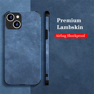 Ốp Da Cừu Mờ Chống Sốc Sang Trọng Cho iPhone 16 15 14 13 12 11 Pro X XR XS Max 7 8 Plus Vải Mềm Vintage Cover