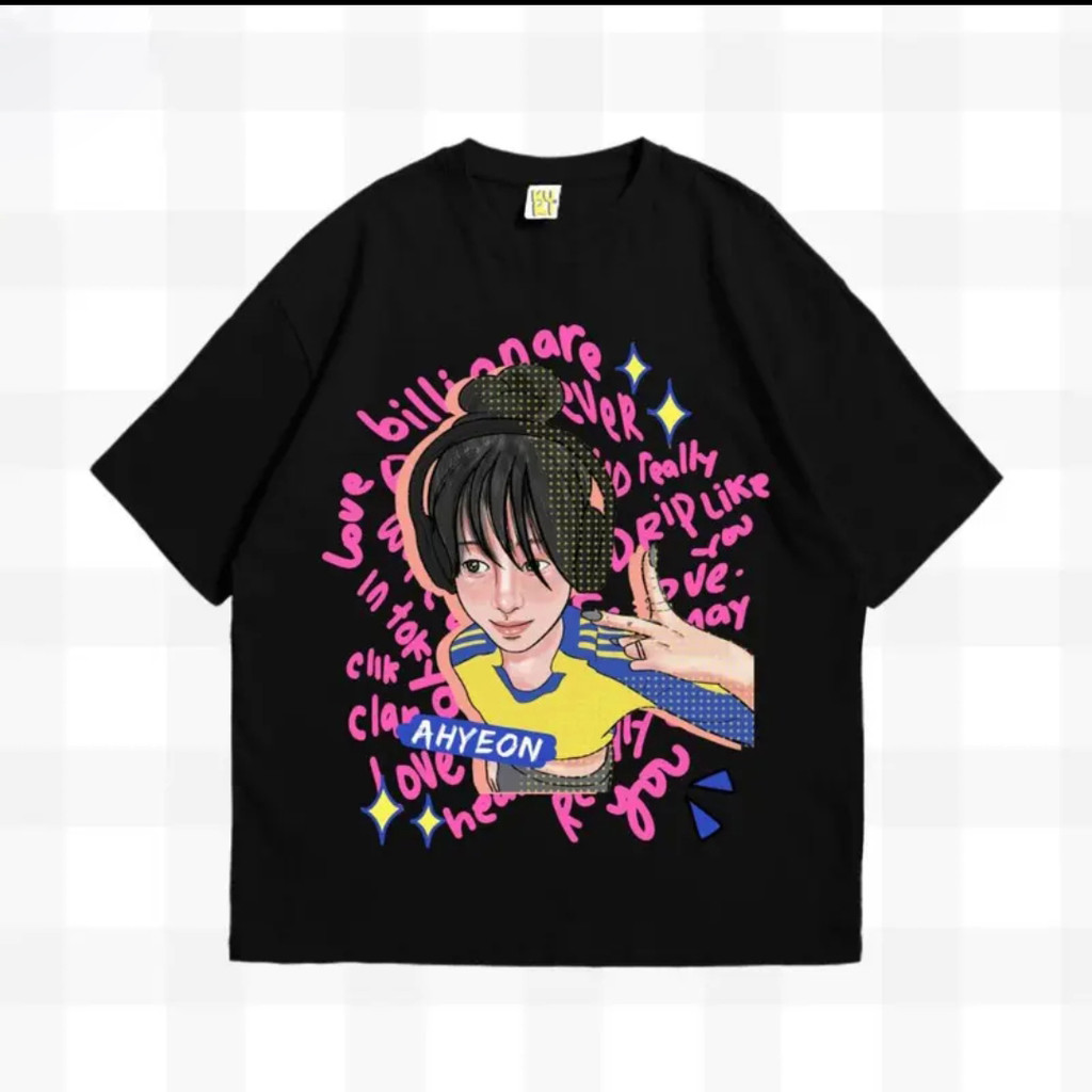 Áo thunBABYMONSTER ngắn tay với hình RUKA, CHARITA, ASA và AHYEON - Hello Monsters Tee