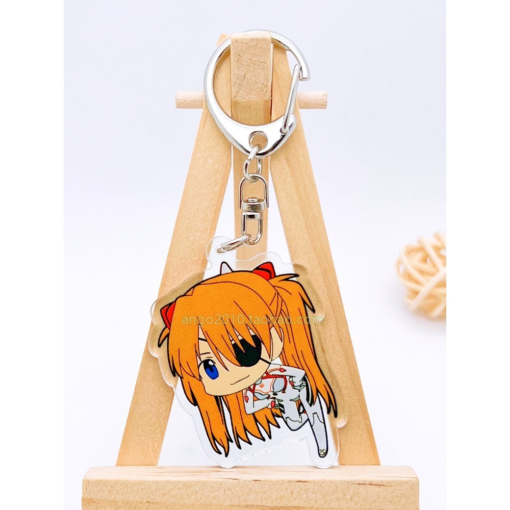 Phụ kiện mua 2 tặng 1 ~ Móc khóa acrylic EVA Neon Genesis Evangelion Asuka Ayanami Rei Nagisa Kaoru treo mặt dây chuyền