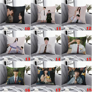 Phim Truyền Hình Hàn Quốc Lovely Runner Vỏ Gối Vuông Byeon Woo-seok & Hye-yoon Kim Một Mặt In Hình Sofa Polyester Gối Phòng Khách Trang Trí Nhà (Không Có Gối)