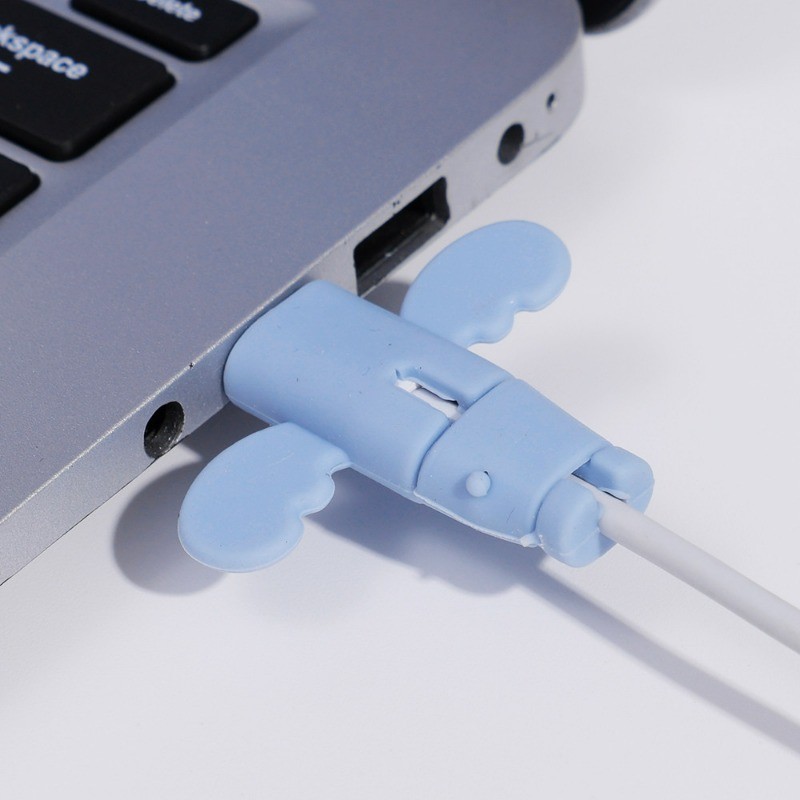 Cáp Sạc Silicon Bảo Vệ Chống Vỡ - Điện Thoại Di Động Đa Năng Quấn Dây Dữ Liệu Loại Thiên Thần Cáp Cuộn Tay
