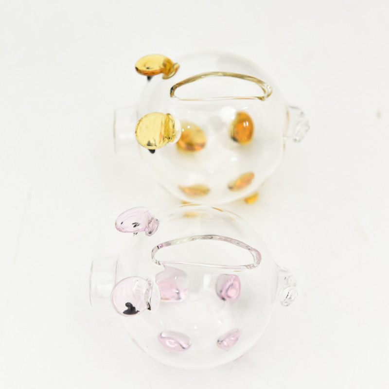 Chai Lưu Trữ Heo Đất Nhỏ Bằng Thủy Tinh Borosilicate Cao，Chai Trang Trí Heo Con