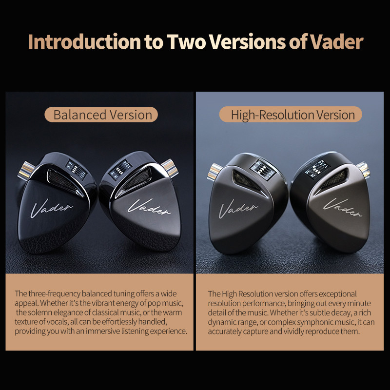 Kz Vader 6 tai nghe HiFi màn hình khử ồn, độ phân giải cao, driver cân bằng động