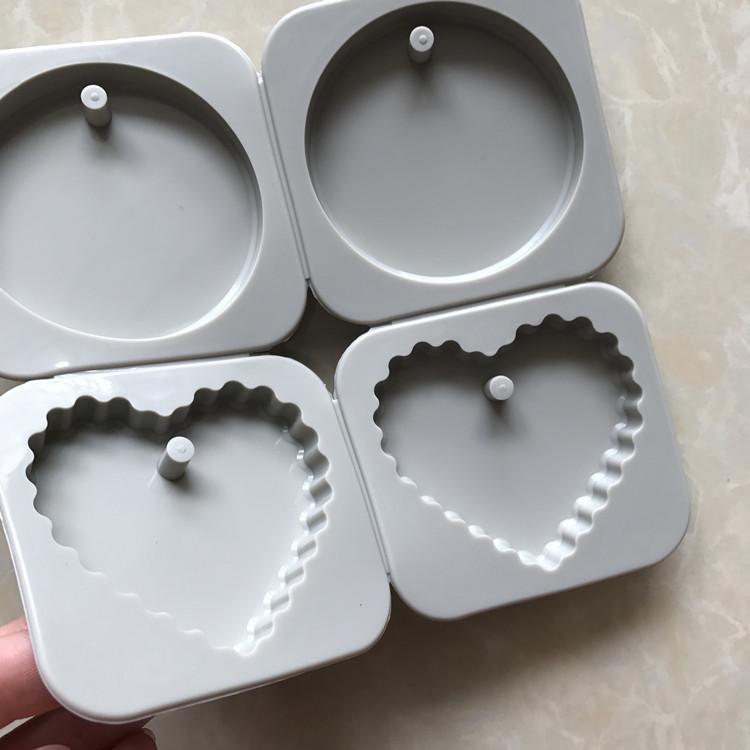 4 Khoang Tròn Hình Trái Tim Silicon Sáp Thẻ Khuôn Thơm Thạch Cao Khuôn Sáp Viên Khuôn Khuôn Socola Khuôn Làm Bánh DIY Khuôn Nướng Bánh
