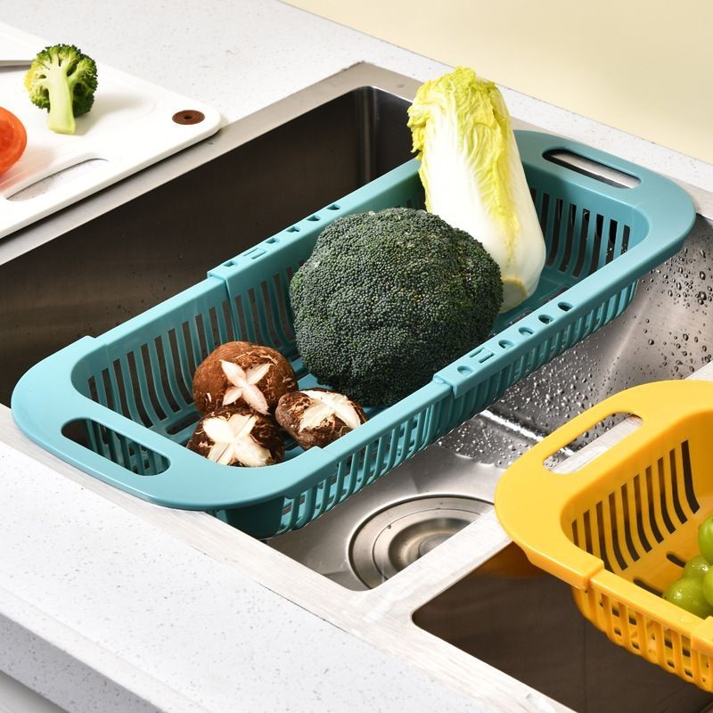 Khay rửa rau củ gác bồn rửa chén có thể tùy chỉnh vừa với mọi loại bồn 3 màu sắc
