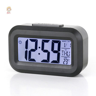 Twe al Đồng hồ báo thức kỹ thuật số Điện tử Màn hình báo thức kỹ thuật số Đồng hồ để bàn Ngày Hiển thị nhiệt độ với đêm Lighg VN