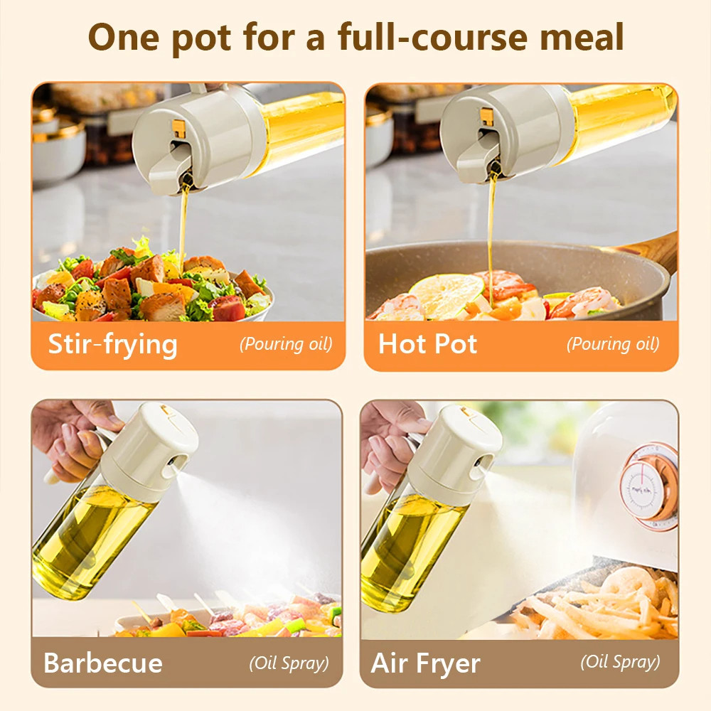 2in1 Xịt Dầu Xịt Chai Xịt Dầu Bình Cruet BBQ Nhà Bếp Nướng Dã Ngoại Dụng Cụ Nhà Bếp