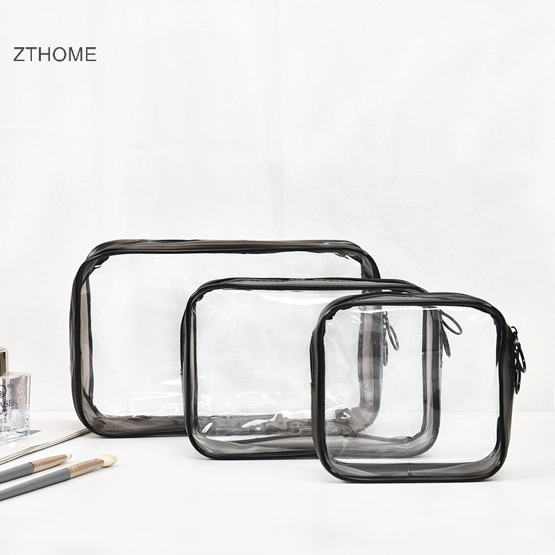 Zthome Túi Đựng Mỹ Phẩm Trong Suốt PVC Nữ Dây Kéo Trong Suốt Túi Trang Điểm Làm Đẹp Du Lịch Trang Điểm Tổ Chức Bảo Quản Tắm Vệ Sinh Túi Giặt HOT