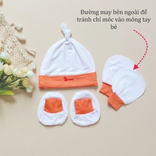 Set mũ vớ bao tay sơ sinh mùa hè chính hãng Bunnybaby chất thun lạnh Modal siêu mát mềm mịn
