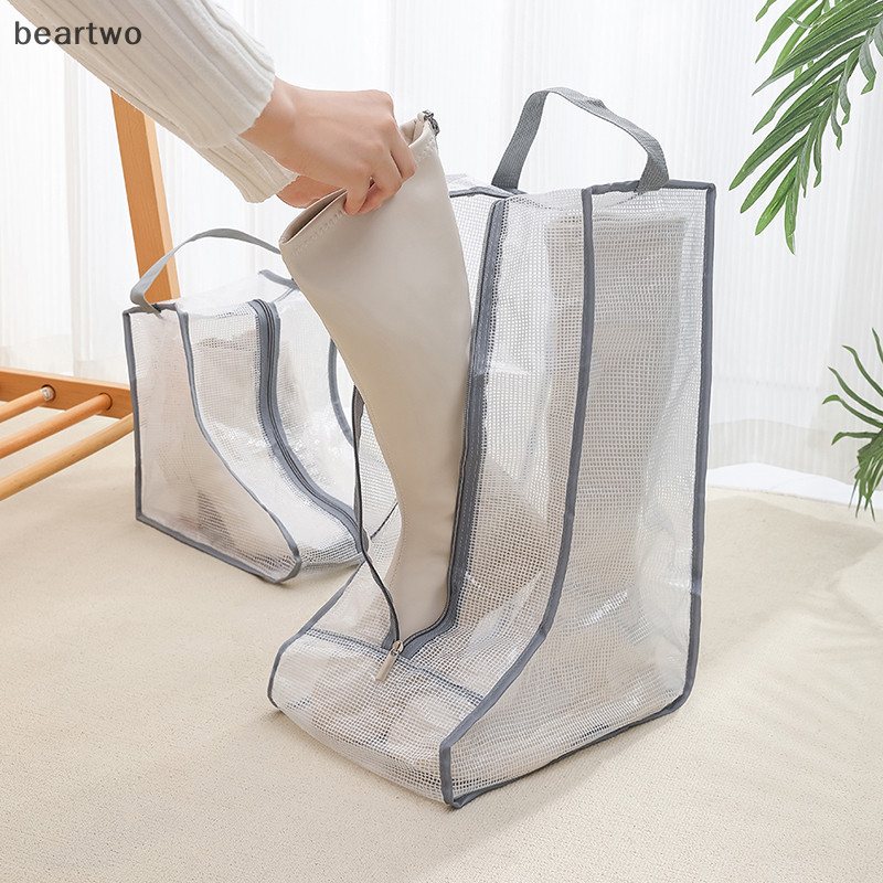 < Beartwo > Túi đựng giày chống nước chống bụi trong suốt Túi bảo vệ giày bốt di động có khóa kéo Túi đựng đồ du lịch gia đình Đẹp
