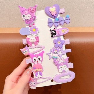 Set kẹp tóc cho bé 14 chi tiết Sanrio Kuromi siêu đáng yêu-phụ kiện tóc